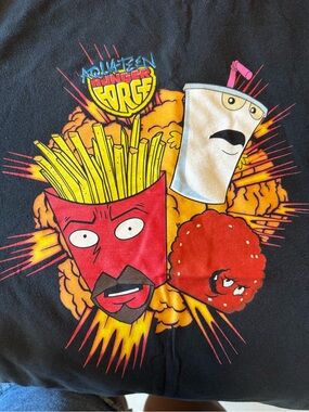 Aqua Teen Hunger Force Black Graphic Crewneck Tee